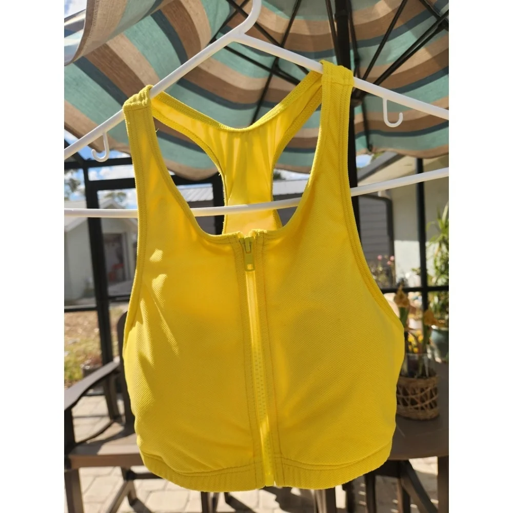 Women's Zip Up Sports Bra/swim Top Sz Med